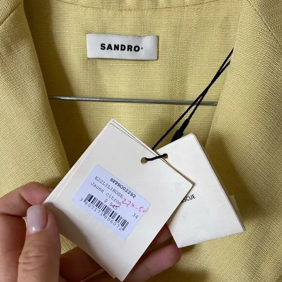 NWT Sandro Jaun Citron Mini Yellow Dress Size XS - Picture 13 of 15